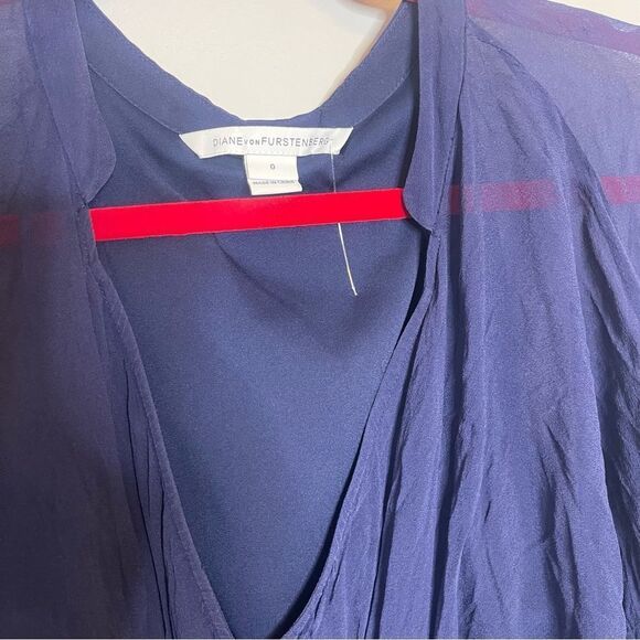 Diane Von Furstenberg Silk Fleurette navy Dress - Picture 3 of 6